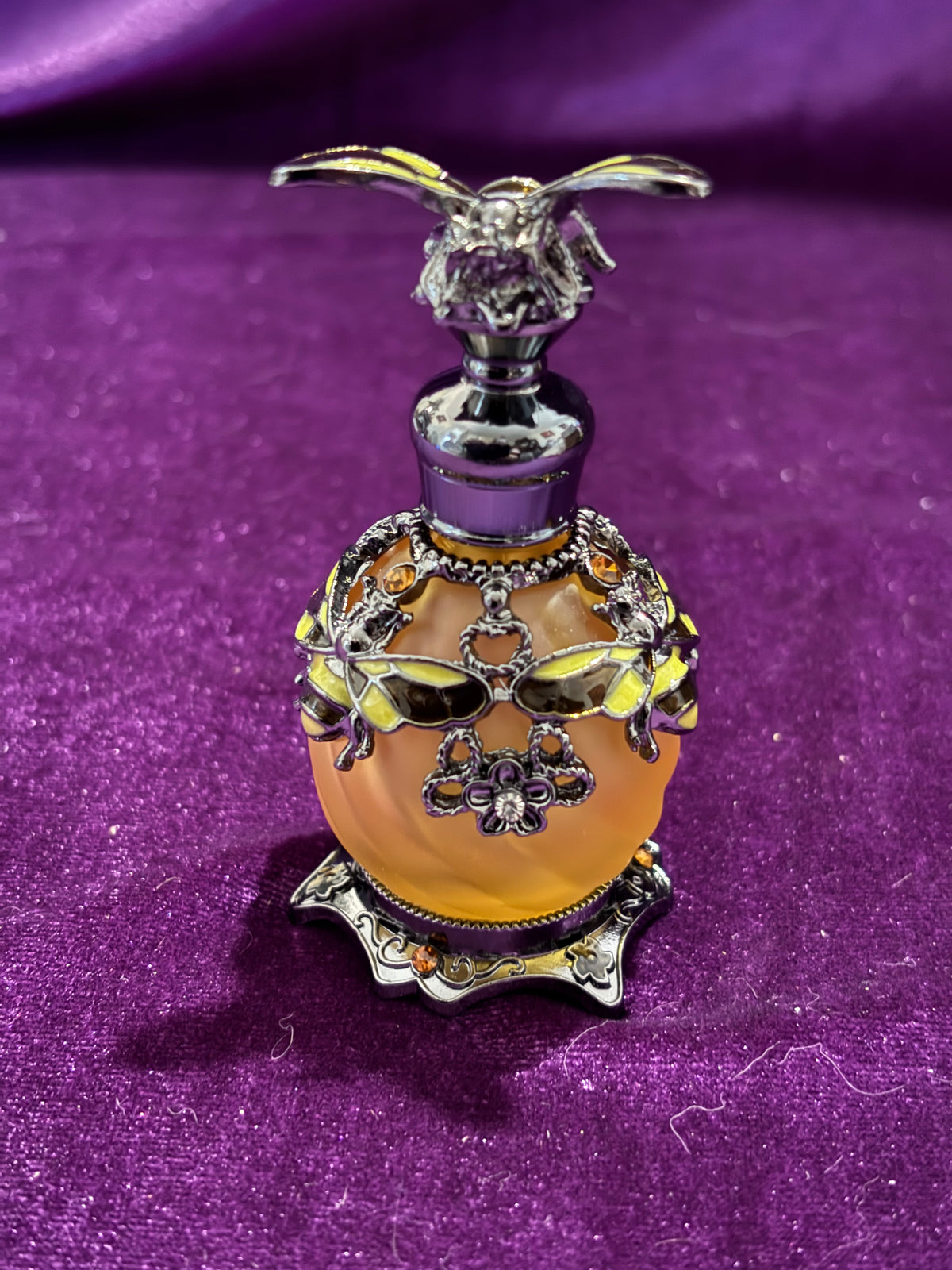 Handmade Enamel Bee Glass Perfume Bottle – 25ml
