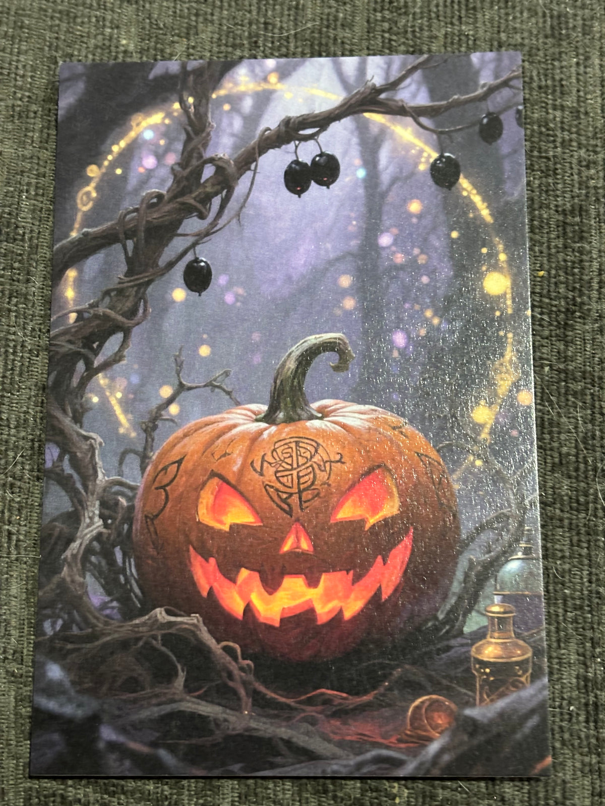 Witch & Familiar A6 Postcard Set – Gothic Fantasy Art Prints – Magical Forest Witch Cards (Set of 4)