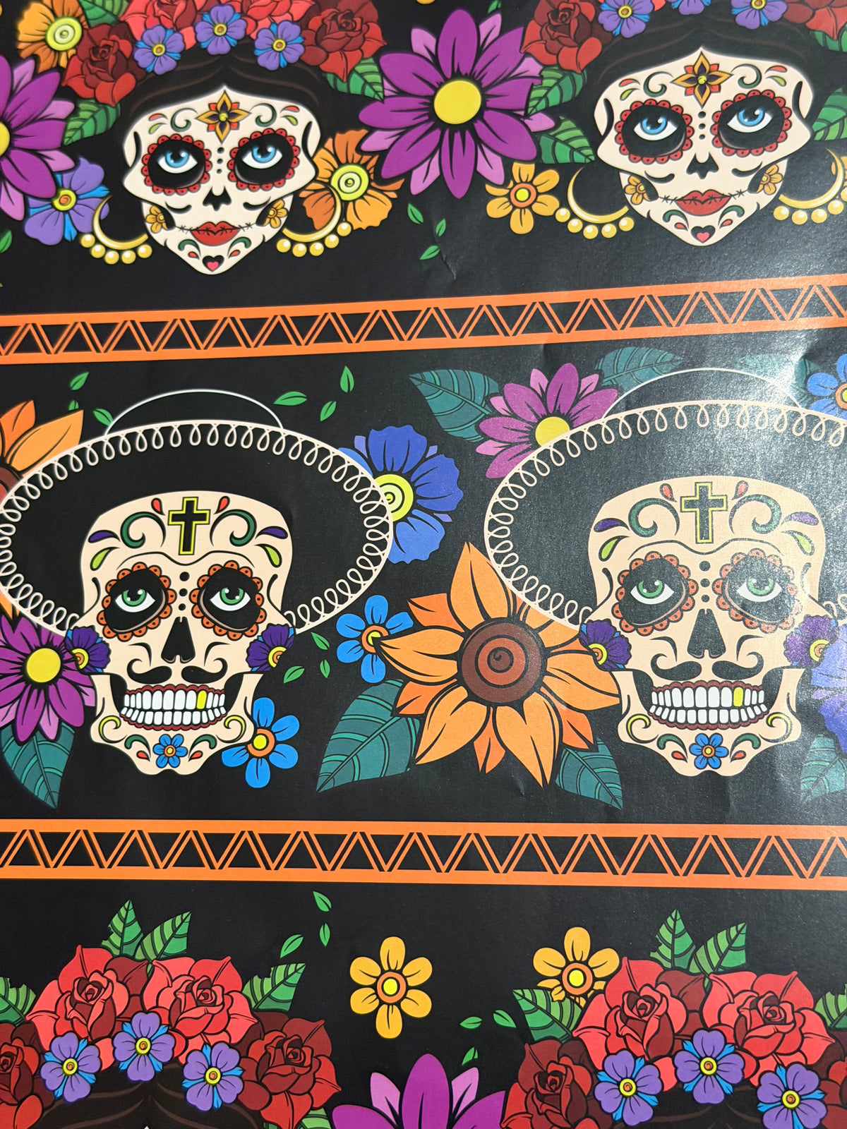 Sugar Skull Fiesta – Premium Wrapping Paper, 2 Sheet Pack